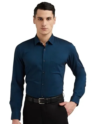 Peter England Men's Full Sleeve Formal Shirt | Cotton-Rich