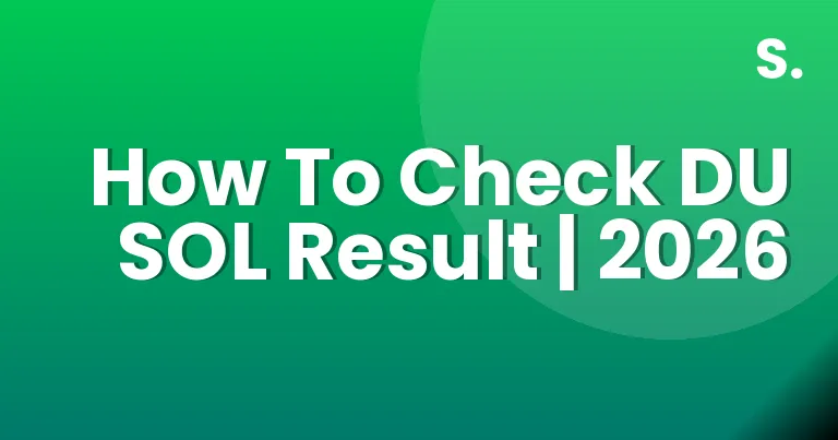 How To Check DU SOL Result | 2026