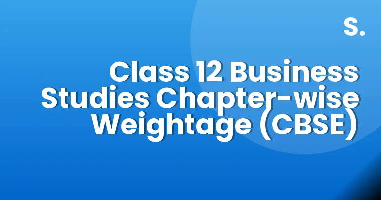 Class 12 Business Studies Chapter-wise Weightage (CBSE)