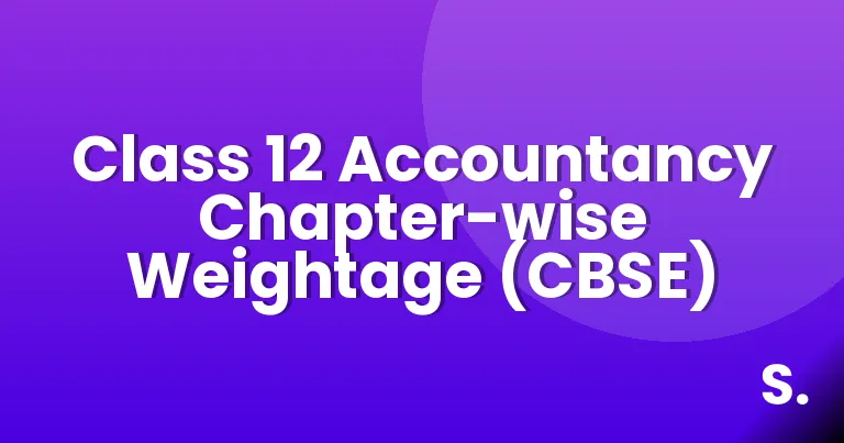 Class 12 Accountancy Chapter-wise Weightage (CBSE)
