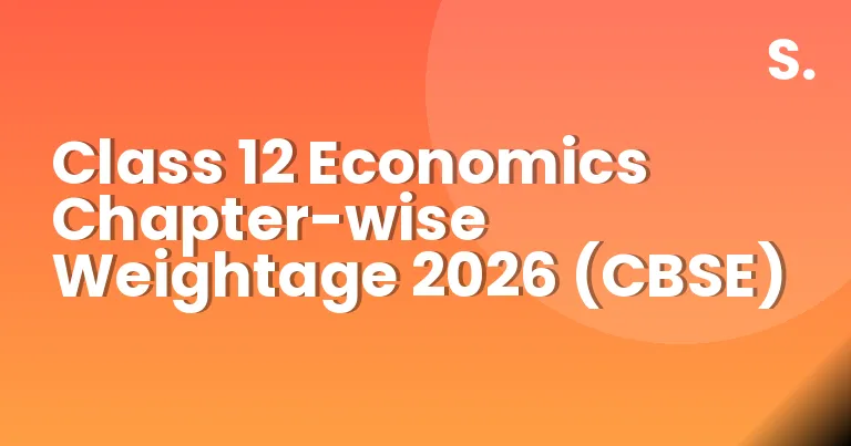 Class 12 Economics Chapter-wise Weightage 2026 (CBSE)